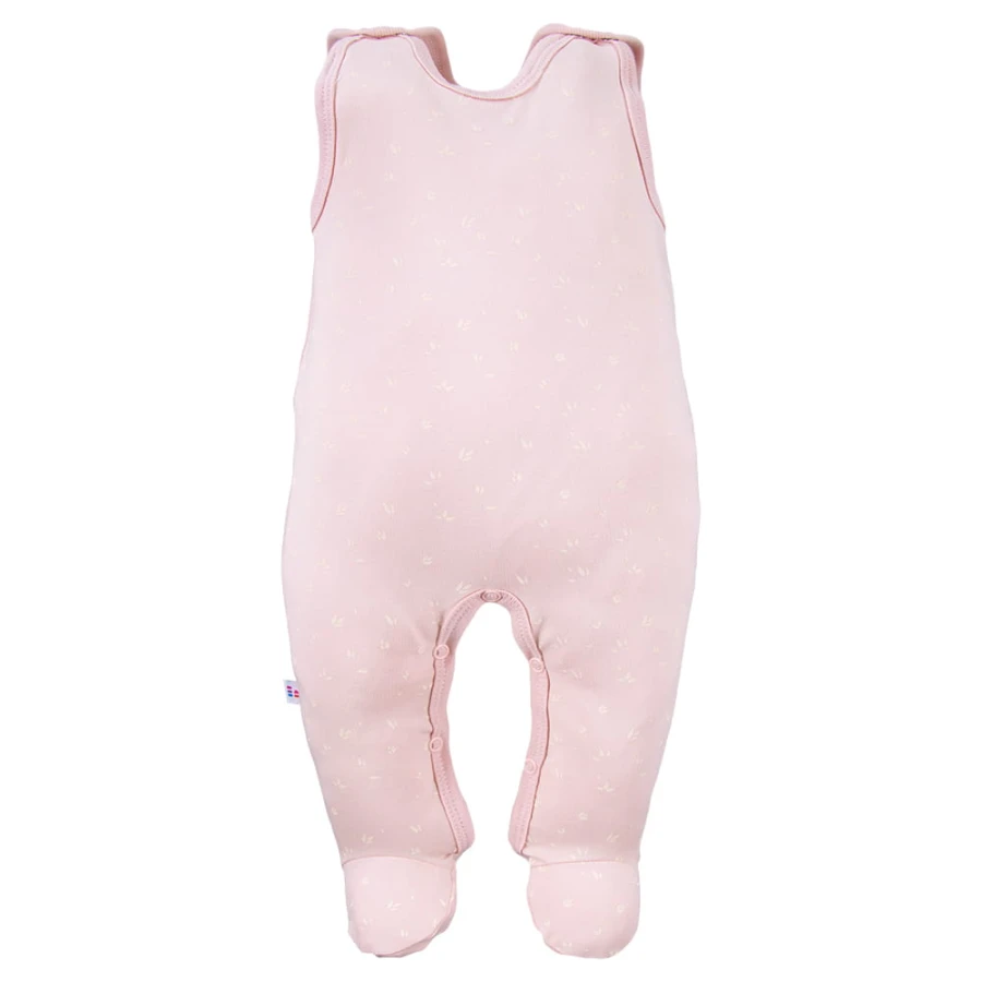 Romper suit pink with flower pattern