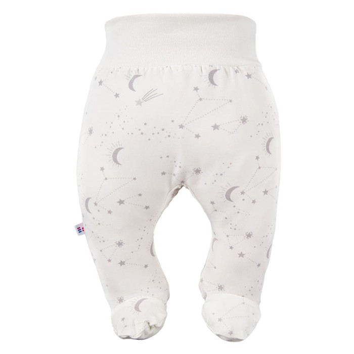 Joggers with feet with a stars pattern ecru