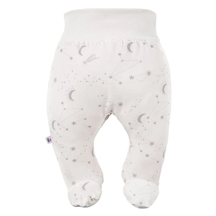 Joggers with feet with a stars pattern ecru