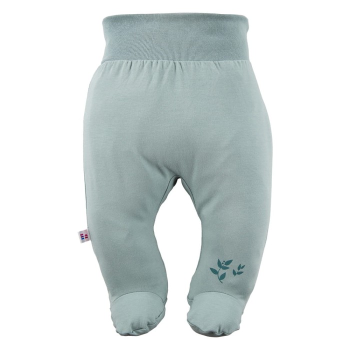 Joggers with feet with a leaves pattern green