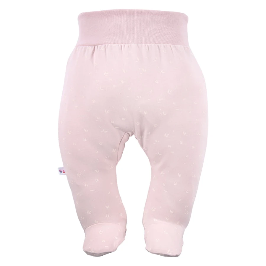 Joggers with feet with a flower pattern pink