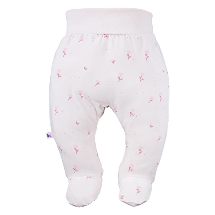 Joggers with feet with a flower pattern ecru