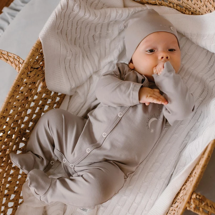 Grey baby sleepsuit