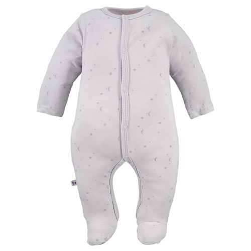 Baby sleepsuit with cloud pattern gray
