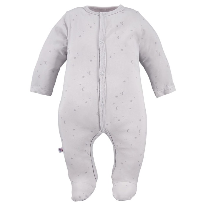 Baby sleepsuit with cloud pattern gray