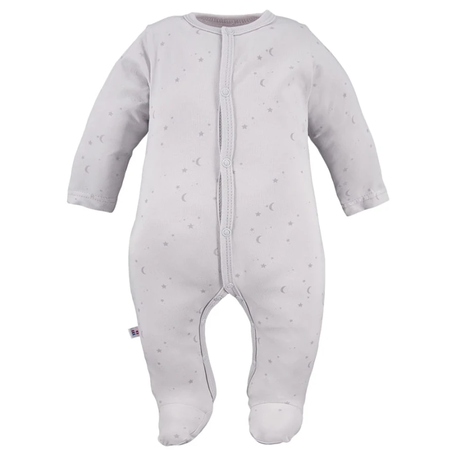 Baby sleepsuit with cloud pattern gray