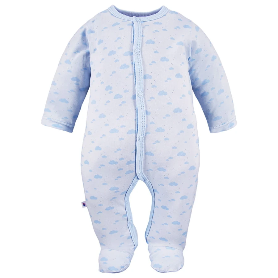 Baby sleepsuit with cloud pattern blue