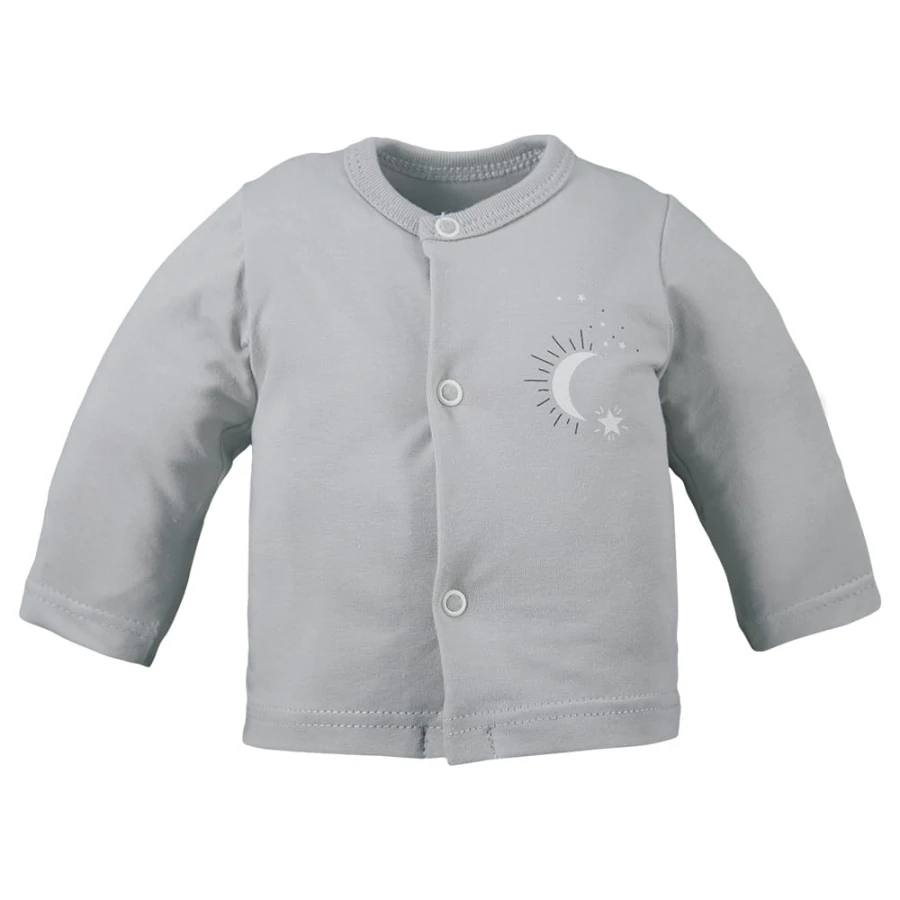 Kimono shirt with star pattern gray