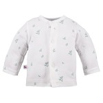 Kimono shirt with leaves pattern white