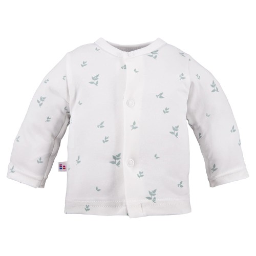 Kimono shirt with leaves pattern white
