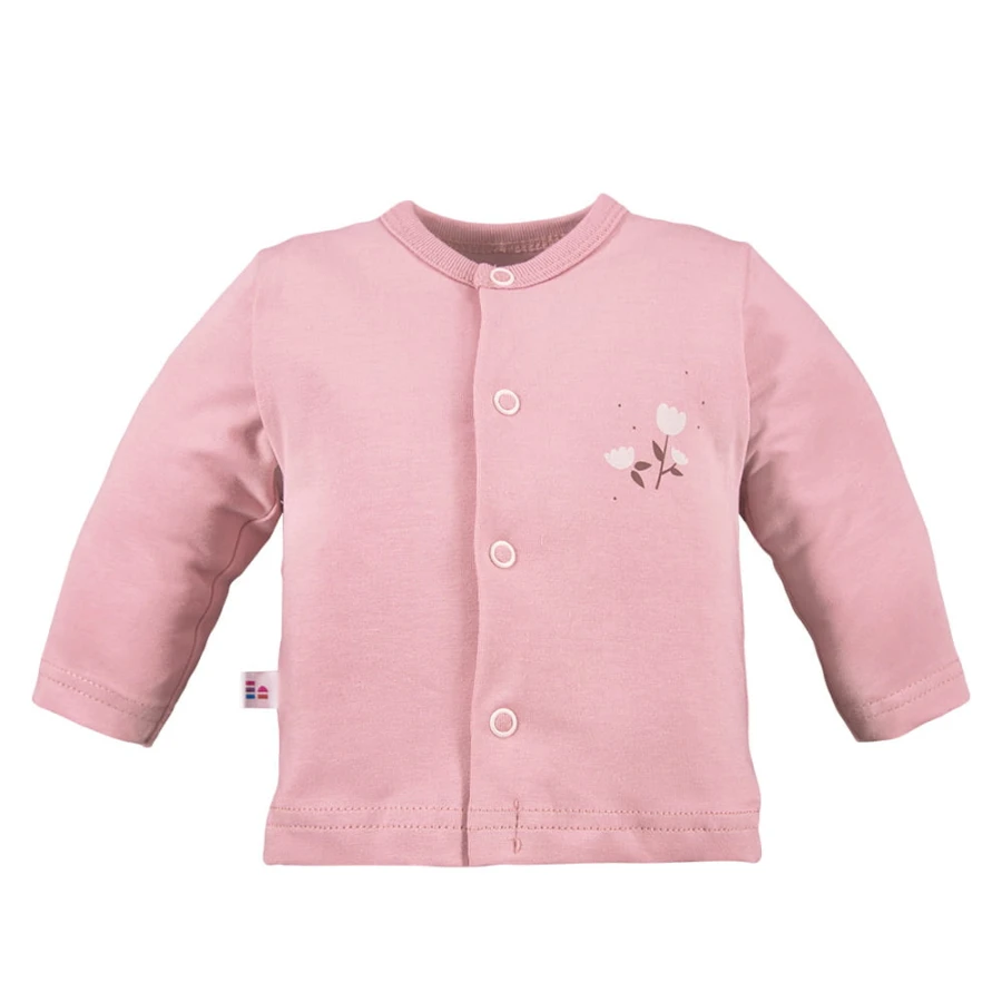 Kimono shirt with flower pattern pink