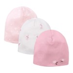 3-PACK BABY HAT PINK/ECRU
