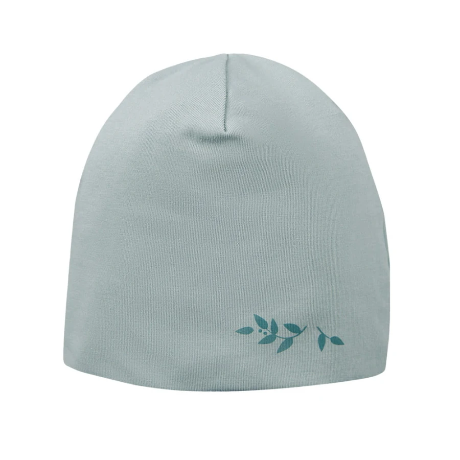 Baby hat with leaves pattern green