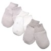 Beige Baby Scratch Mittens 3-Pack with Bear Motif