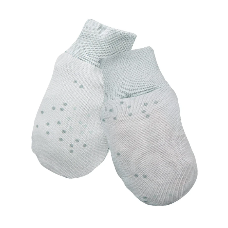 Baby gloves 3-pack green with leaves pattern