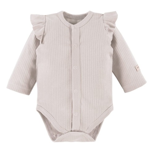 Cardigan bodysuits with frills beige