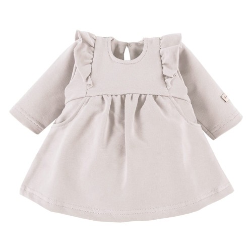 Dress with frills beige
