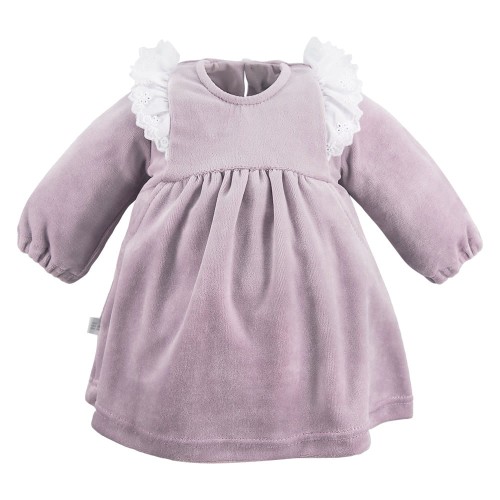 Dívčí velurové šaty fialové