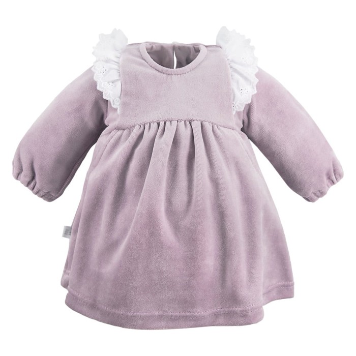 Velvet dress with frills violet