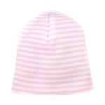 Striped baby beanie pink