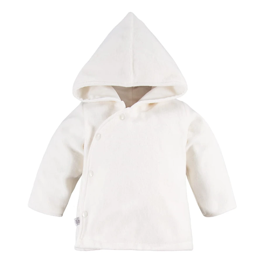 Hooded fleece sweatshirt ecru