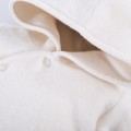 Hooded fleece sweatshirt ecru