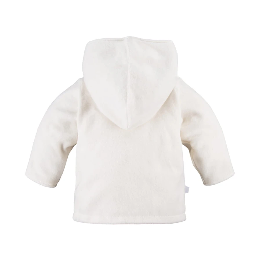 Hooded fleece sweatshirt ecru