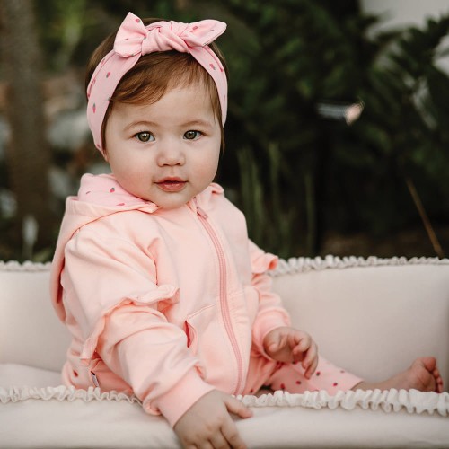 Korálová dívčí mikina s kapucí