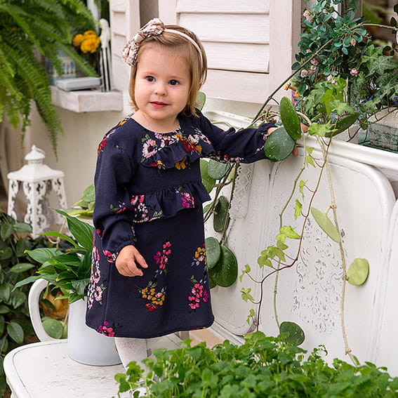 Dress CEREMONY navy flower