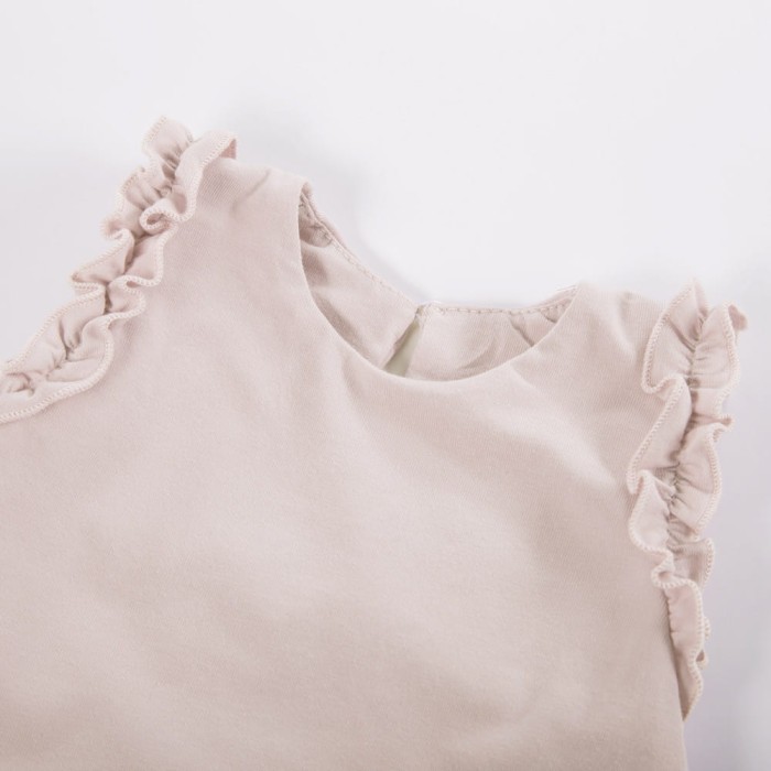 Dress with frills beige