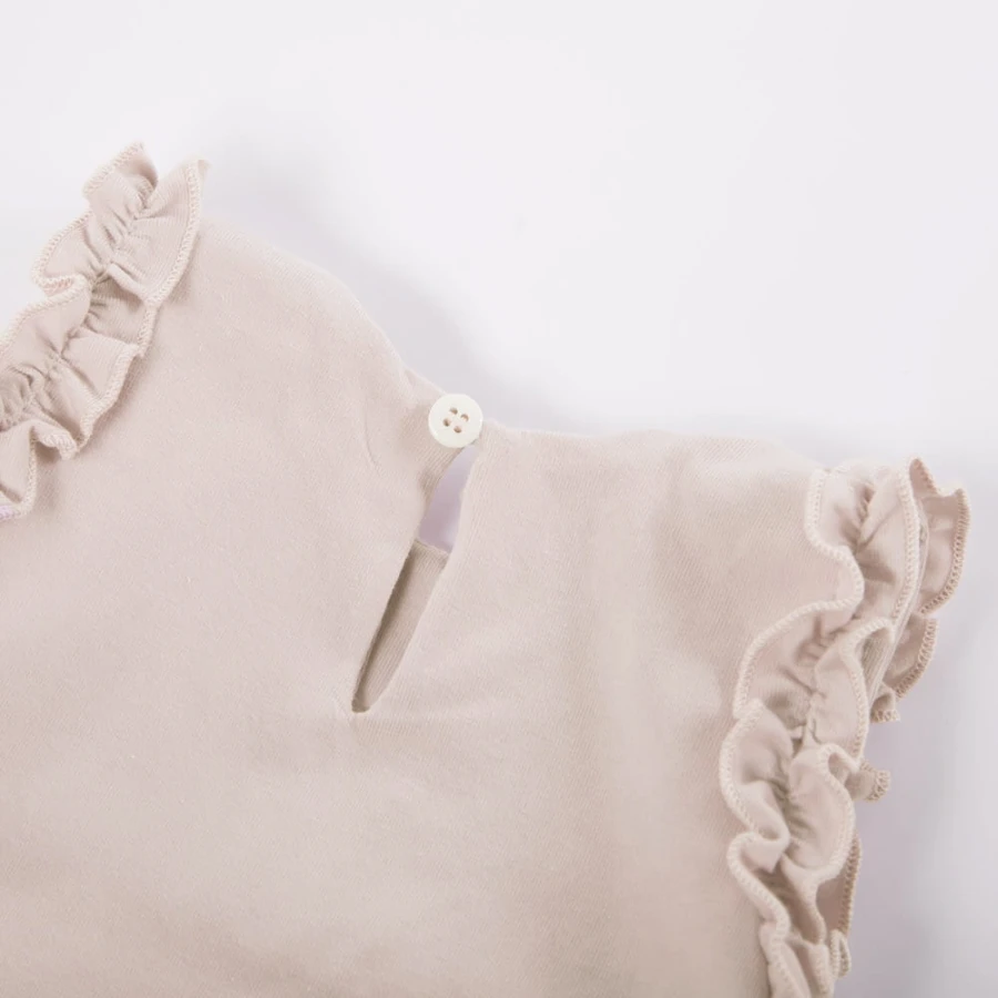 Dress with frills beige