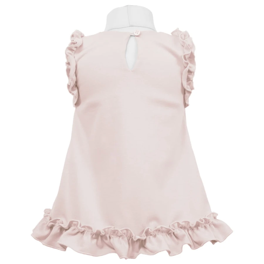 Dress with frills beige