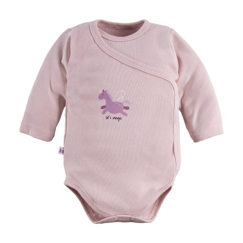 Kojenecké body s roztomilým jednorožcovým motivem růžové