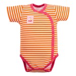 Dětské zavinovací body v oranžovobílých pruzích