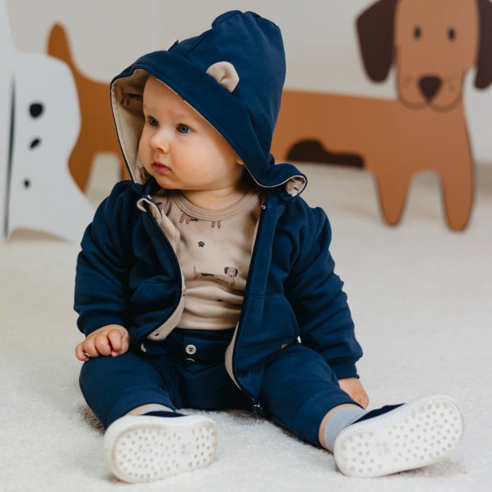 Navy blue boys’ tracksuit Puppy Playtime – Eevi