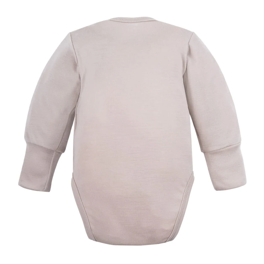 Rozepínací body z merino vlny rostoucí s dětskou béžové