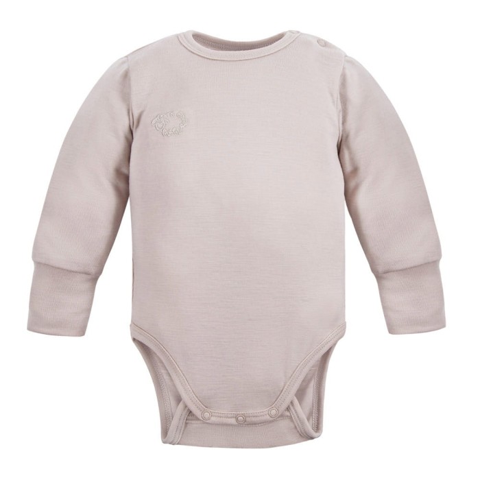 Baby body from merino wool beige