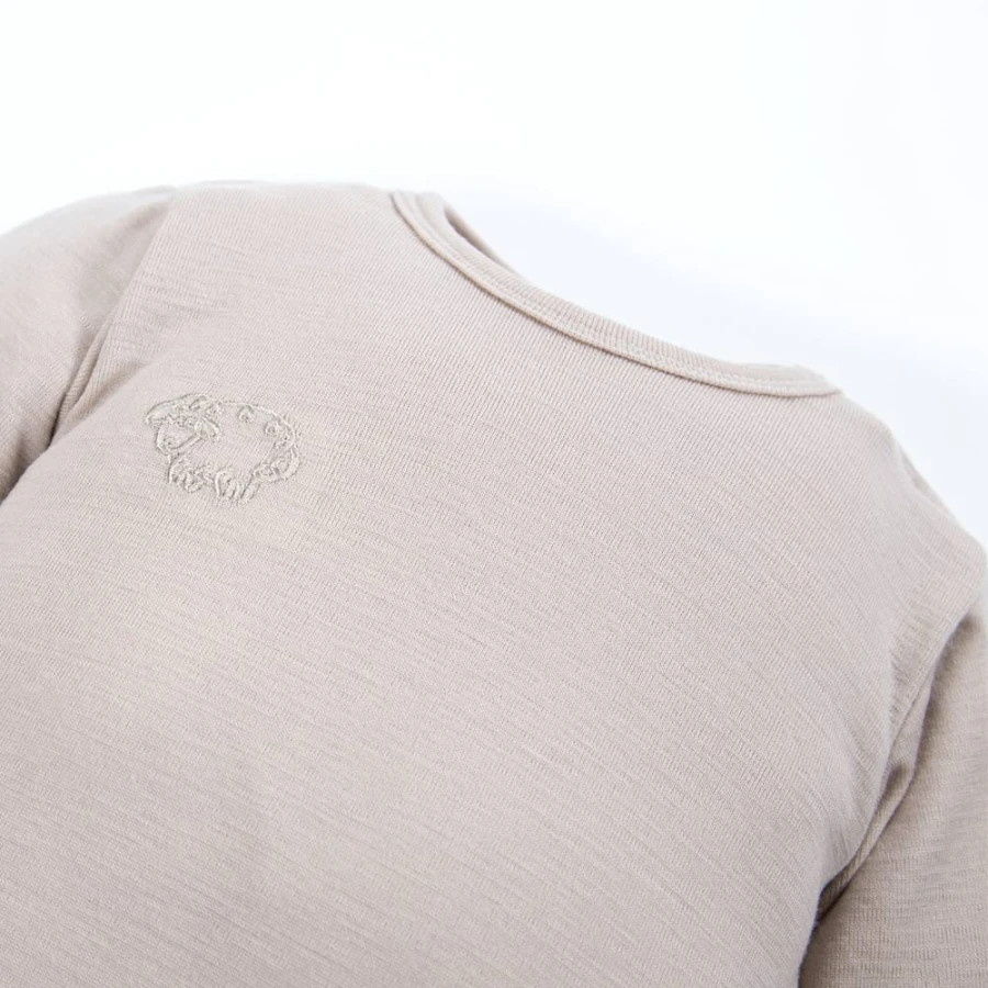 Baby body from merino wool beige