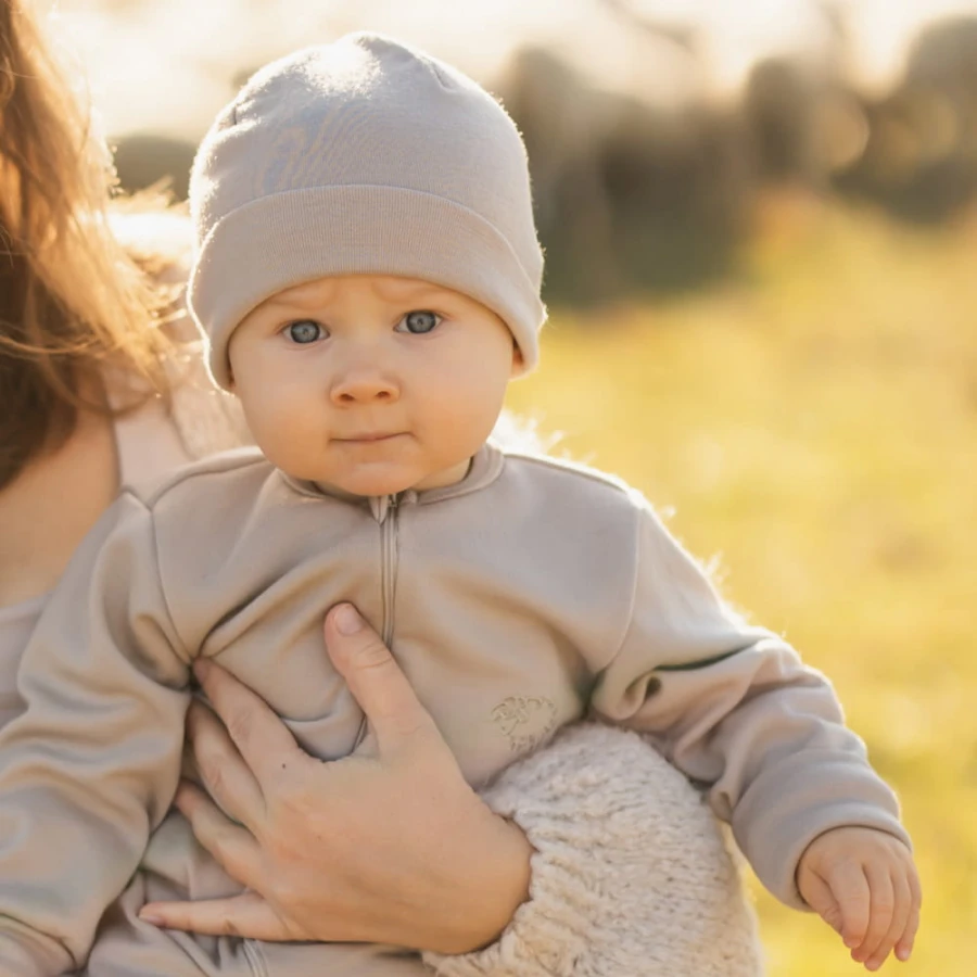 Sleepsuit from merino wool beige