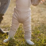 Legíny z merino vlny rostoucí s dětskou béžové