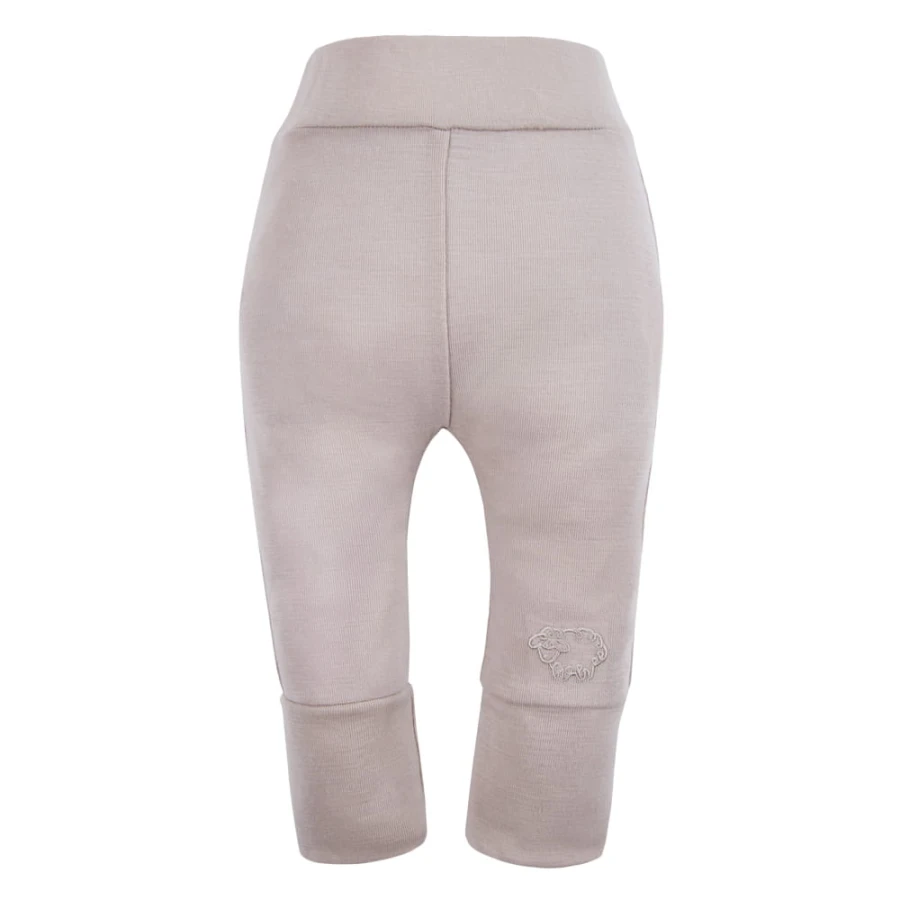 Beige baby leggings from merino wool