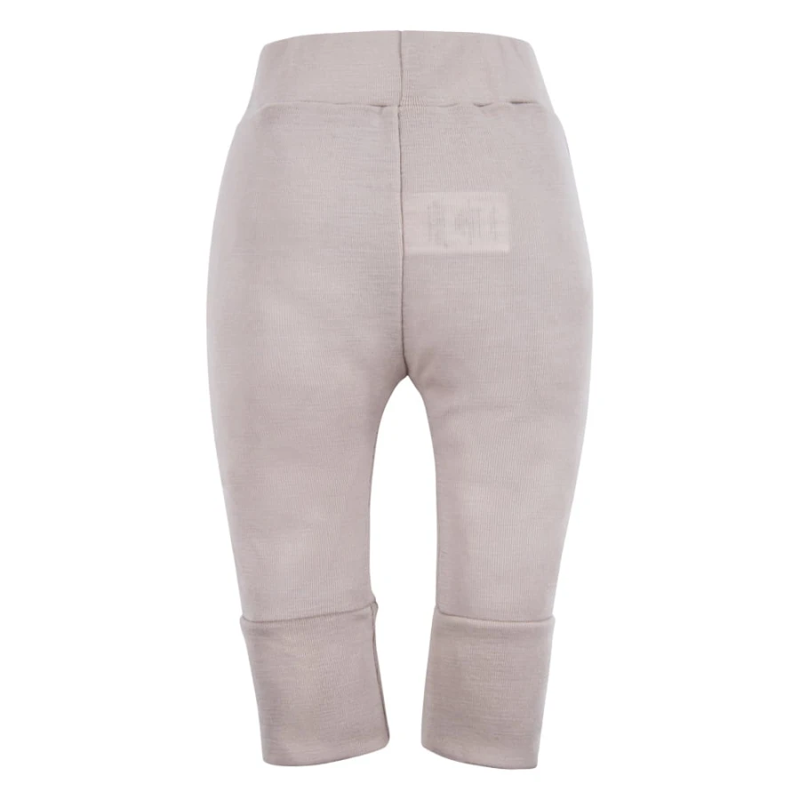 Beige baby leggings from merino wool