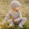 Beige baby leggings from merino wool