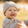 Beanie from merino wool beige