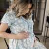 Těhotenská košile světle modrá LINDA