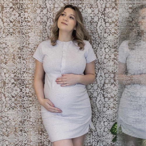 Pregnancy shirt graphite melange  LILY