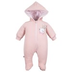 Hooded pramsuit pink with bunny