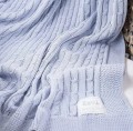 Bamboo blanket braid EEVI light blue