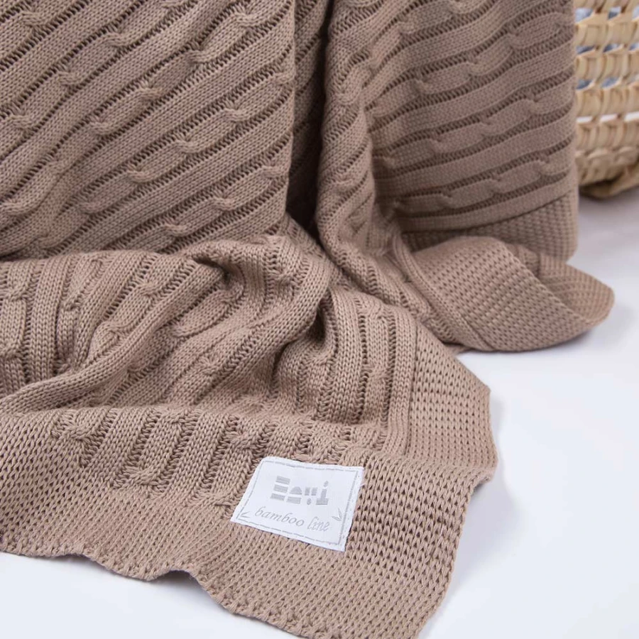 Bamboo blanket braid EEVI beige