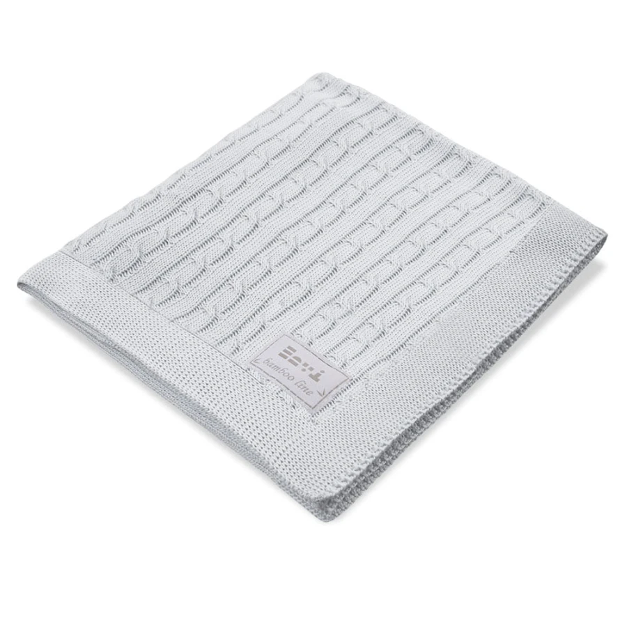 Bamboo blanket EEVI braid gray